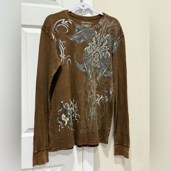 Y2K Brad Butter Grunge long sleeve top Sz L - Picture 1 of 13
